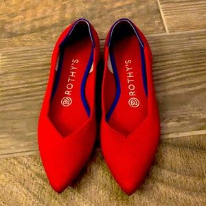 Rothys the point flat chili red size 7.5